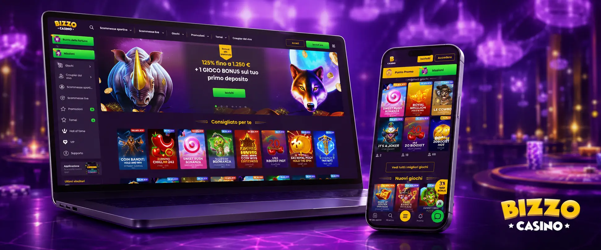 Giochi disponibili su Bizzo Casino