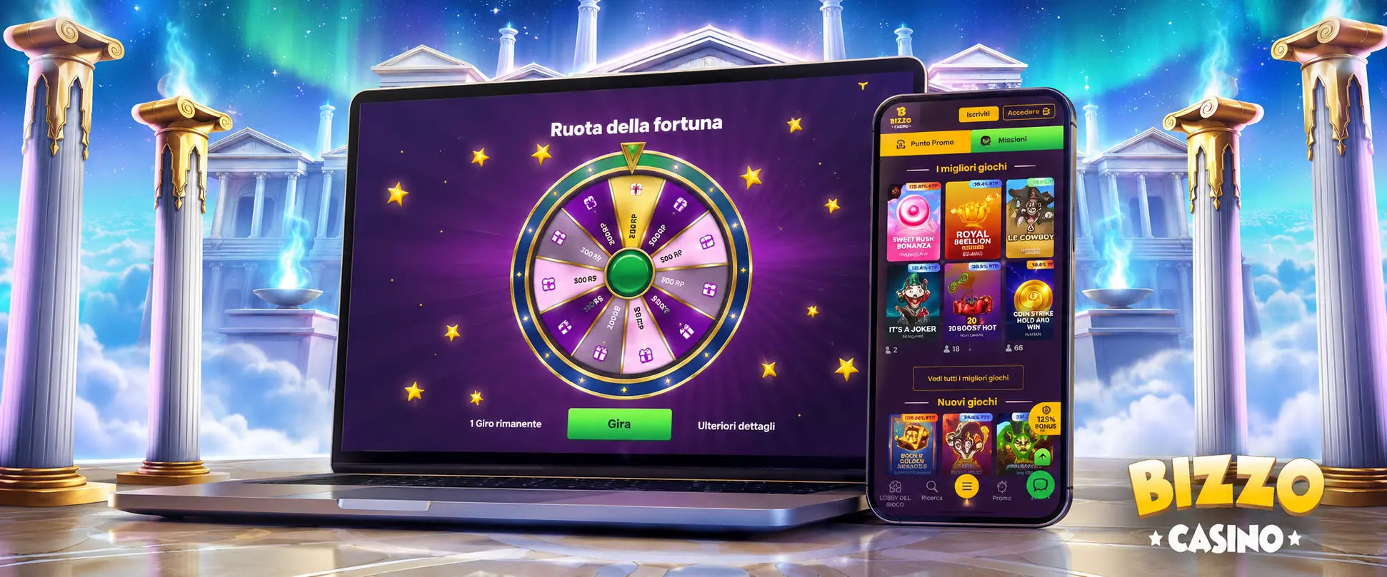 Come accedere ai giochi live Bizzo Casino