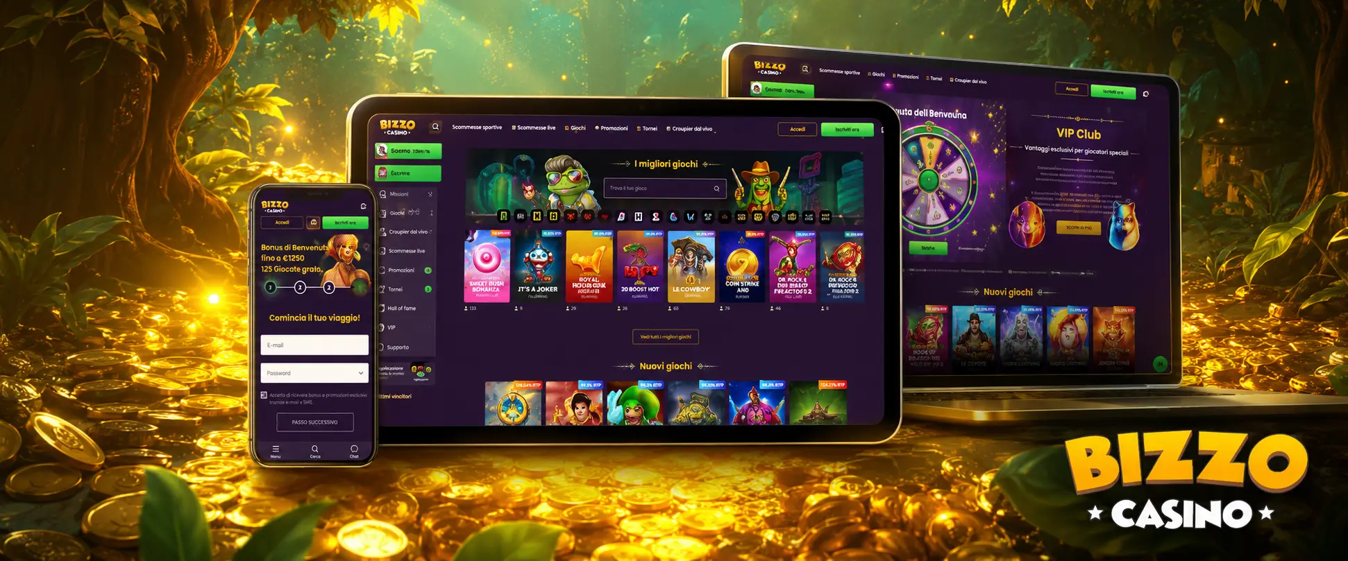 Registrazione e accesso Bizzo Casino